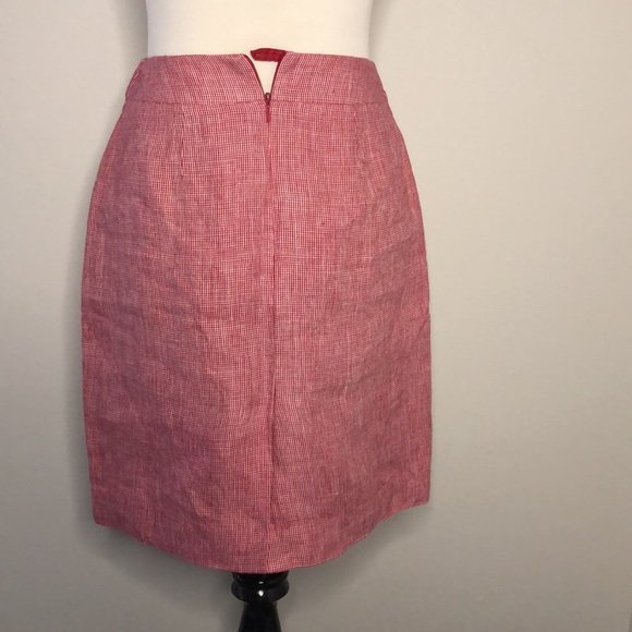 Talbots Irish Linen Red White Pencil Skirt size 4P - Picture 4 of 9